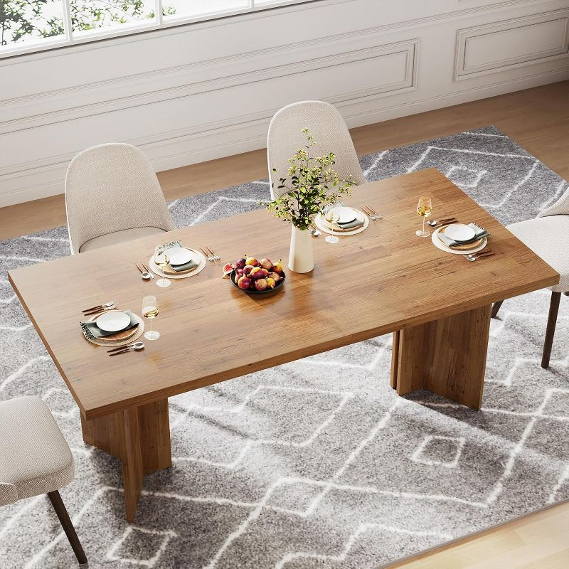Tribesigns 63" Rectangular Dining Table for 4-6 People, Walnut