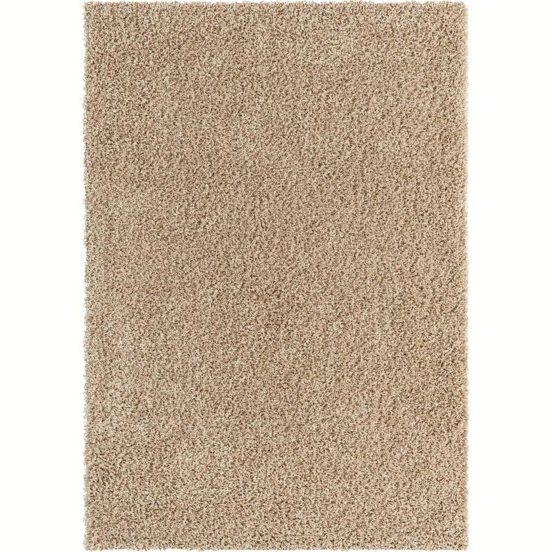Unique Loom 4' 1 x 6' 1 Solid Shag Taupe Area Rug
