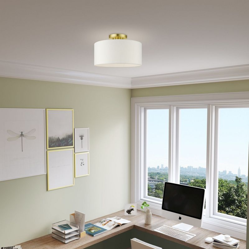 Livex Lighting Meridian 1 - Light Semi-Flush Mount in  Satin Brass
