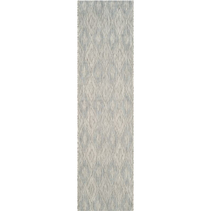 Courtyard CY8522 Power Loomed Indoor and Outdoor Runner Rug - Grey/Grey - 2'3"x20' - Safavieh