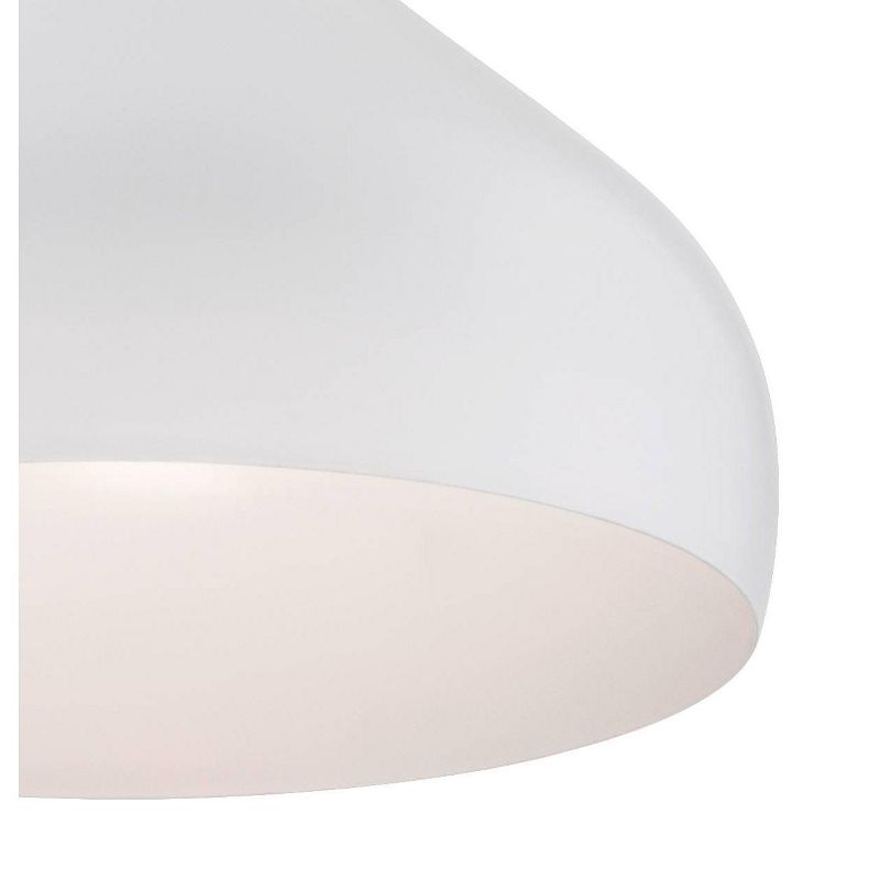 Possini Euro Design Felton White Pendant Light 13" Wide Mid Century Modern Rounded Shade for Dining Room House Foyer Kitchen Island Entryway Bedroom