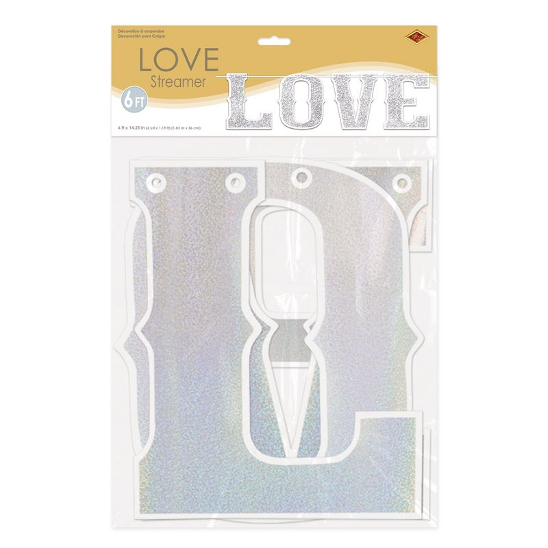 Beistle Love  Streamer, 14.25" x 6', (1/Pkg) Multicolored