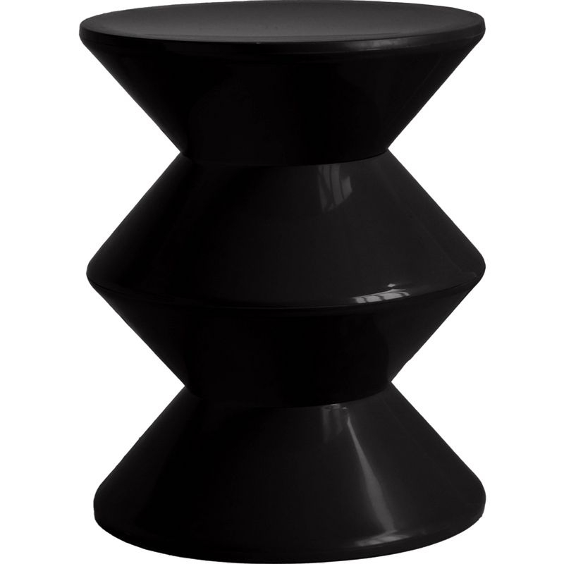 Leisuremod Aura Modern Plastic Side End Table, Indoor and Outdoor Use in Black