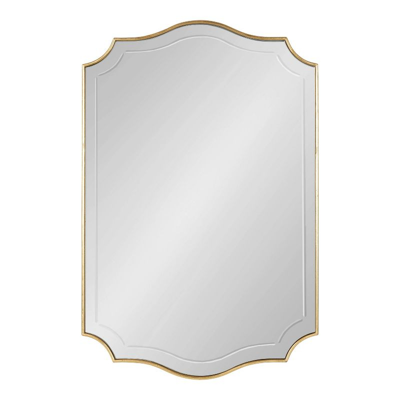 20" x 30" Hollyn Decorative Framed Wall Mirror Gold - Kate & Laurel All Things Decor: Chic Scalloped Edge, Hangs Both Ways