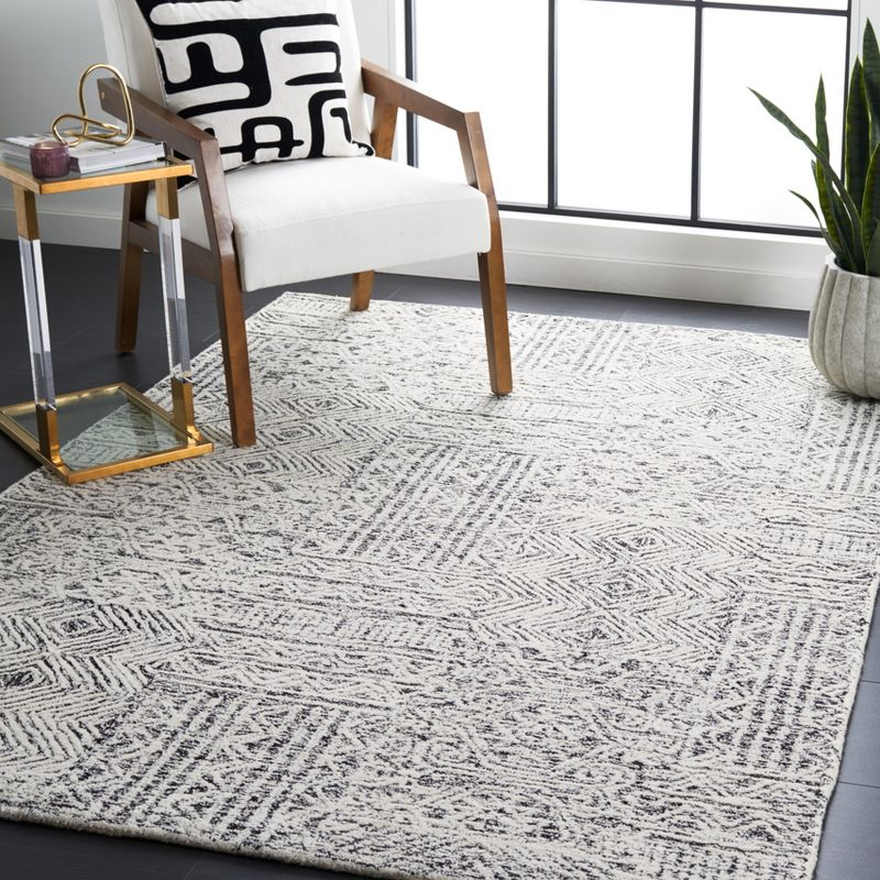 Abstract ABT225 Hand Tufted Area Rug - Black/Ivory - 8'x10' - Safavieh.