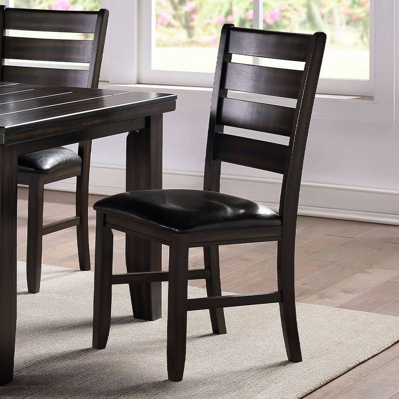23" Urbana Dining Chair Black PU and Espresso - Acme Furniture: Set of 2, Armless, Linen Upholstery