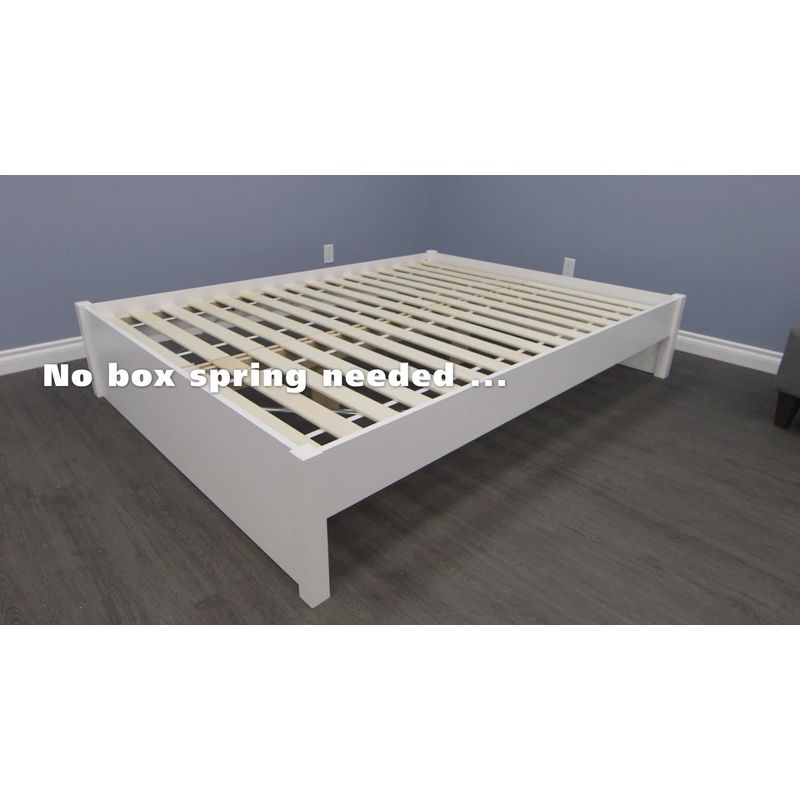 Prepac Queen Select 4 - Post Platform Bed with 4 Drawers Drifted Gray: Particle Board & MDF Frame, No Box Spring Needed