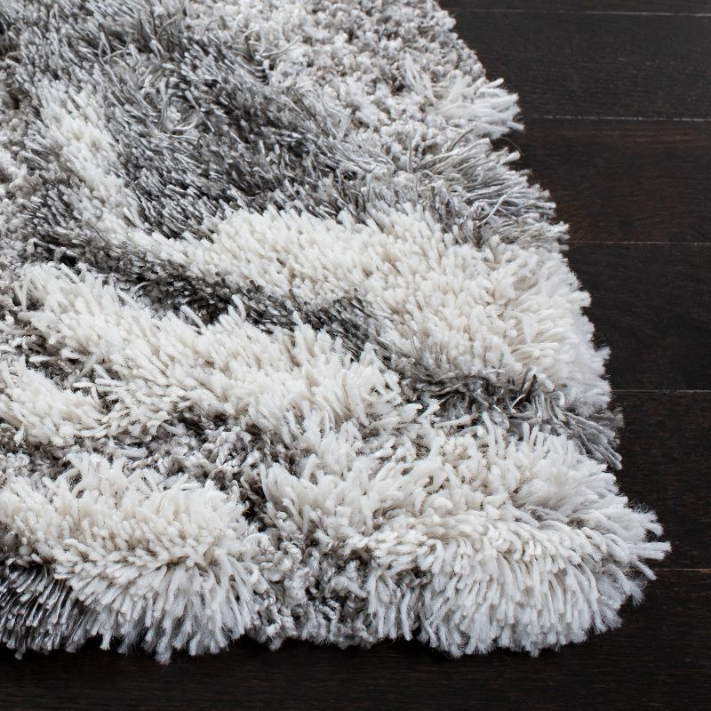 Horizon Shag 800 HZN890 Machine Made Area Rug - 5'x5' - Grey/Ivory - Safavieh