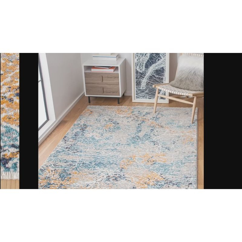Madison MAD494 Power Loomed Area Rug - Grey/Orange - 5'3"x7'6" - Safavieh.