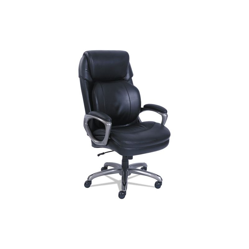 SertaPedic Cosset Big and Tall Executive Chair, Supports Up to 400 lb, 19" to 22" Seat Height, Black Seat/Back, Slate Base