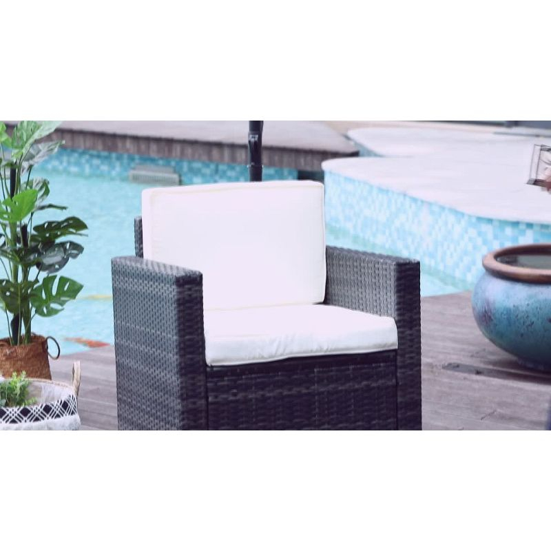 Outsunny Outdoor Swivel Rocker, PE Wicker Dining Chair, 360 Degree Swivel Patio Glider with Cushions, Steel, Cream White