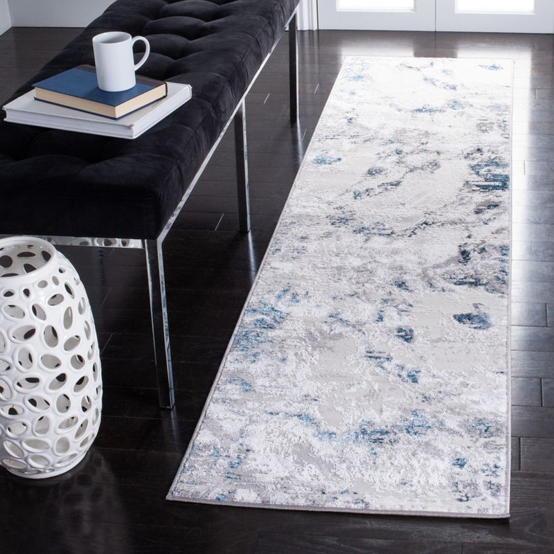 Amelia ALA232 Power Loomed Runner Rug - Grey/Blue - 2'x12' - Safavieh.