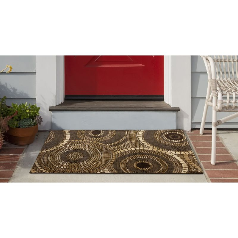 Liora Manne Marina Circles Indoor/Outdoor Rug Brown 2'7" x 4'3"