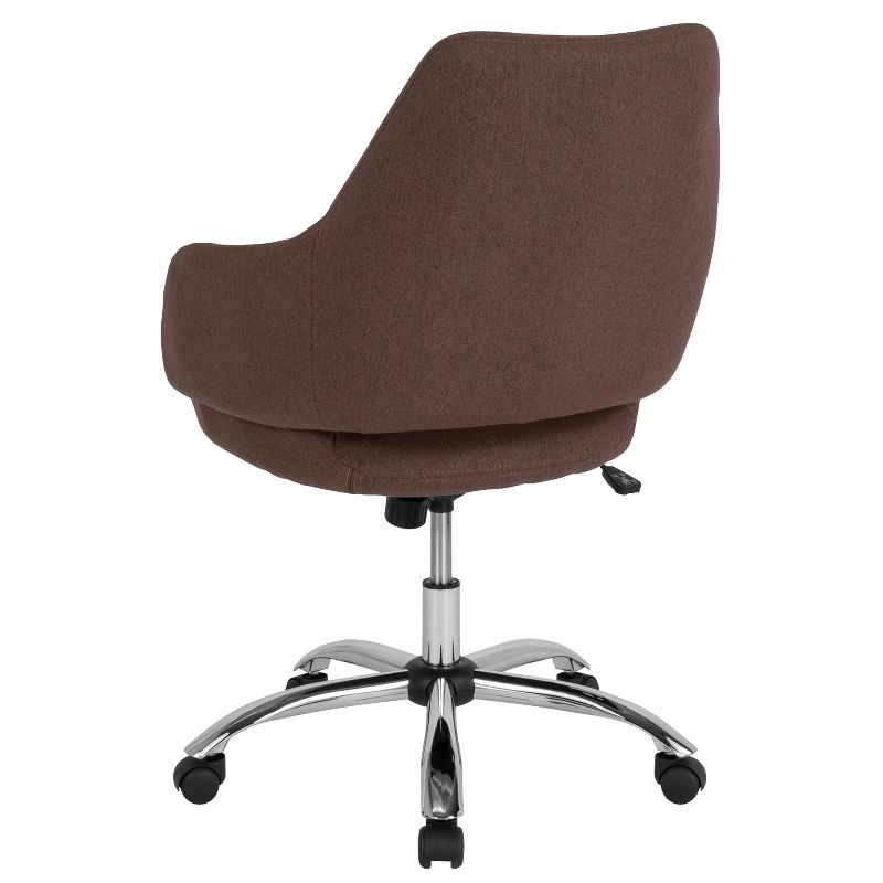 Flash Furniture Madrid Home and Office Upholstered Mid-Back Chair in Brown Fabric