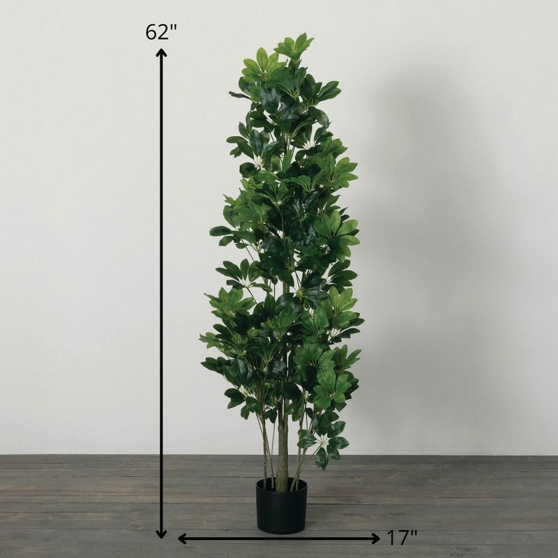 Sullivans Artificial Potted Schefflera Plant 62"H; Green