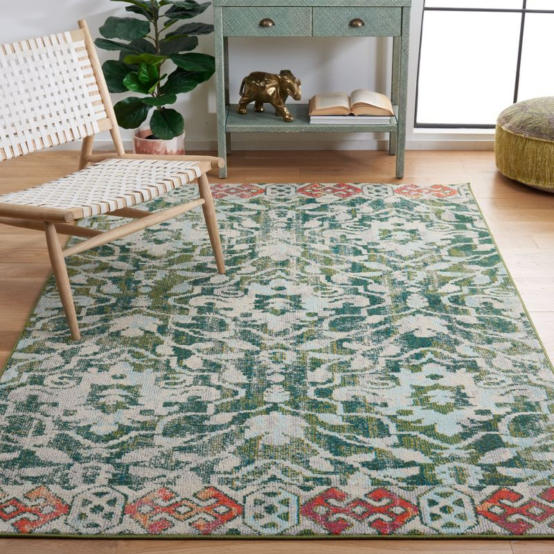 Madison MAD444 Power Loomed Area Rug - Green/Ivory - 6'7"x6'7" - Safavieh.