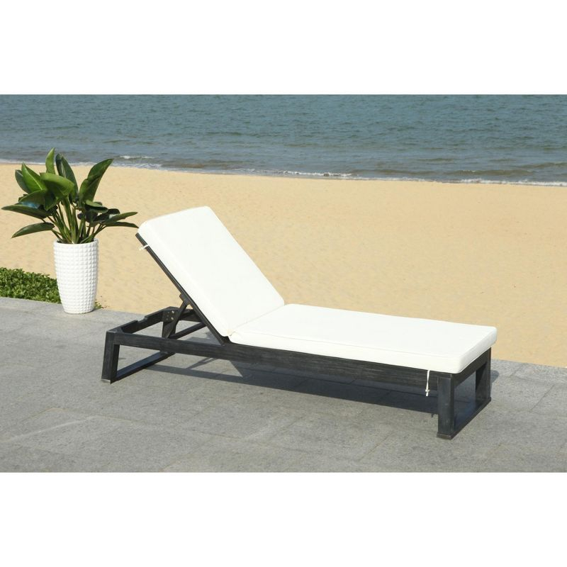 Solano Sunlounger - Outdoor - PAT7024 - Black/Beige -Safavieh
