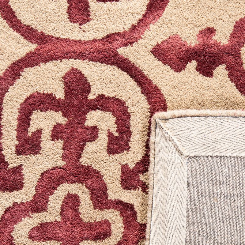 Dip Dye DDY711 Hand Tufted Indoor Area Rug - Beige/Maroon - 7'x7' - Safavieh