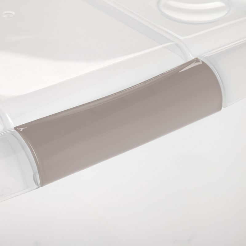 IRIS USA 40 Qt Plastic Under Bed Storage Stackable Nestable Organizer Bin Container with Secure Lids and Durable Tan Buckles, Clear