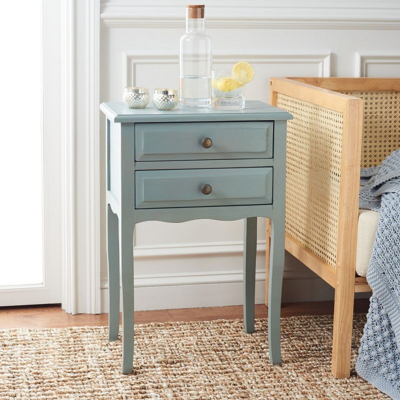 Lori Night Table Barn - AMH6576G - Blue - Safavieh Couture