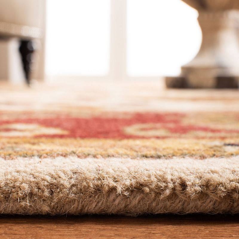 Classic CL244 Hand Tufted Accent Rug - Ivory/Red - 3'6" Round - Safavieh.