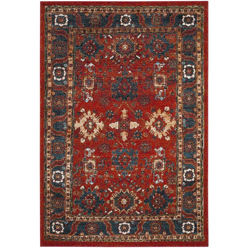 Vintage Hamadan VTH214 Power Loomed Indoor Area Rug - Orange/Blue - 6'7"x9' - Safavieh