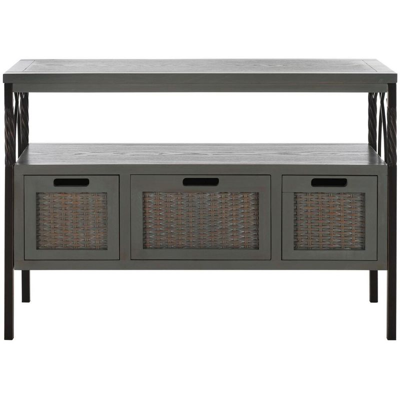 Joshua Media Console Table - Ash Grey - Safavieh