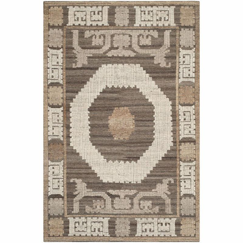 Kenya KNY313 Hand Knotted Area Rug - Ivory/Brown - 5'x8' - Safavieh.