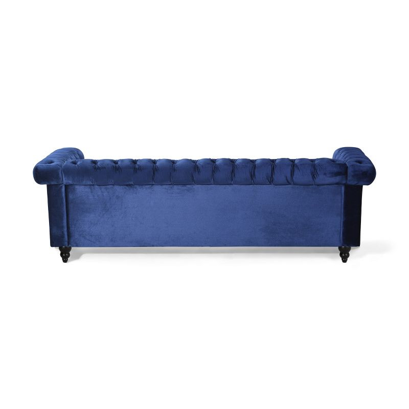 Christopher Knight Home Parkhurst 3 Seater Sofa with Nailhead Trim, Midnight Blue