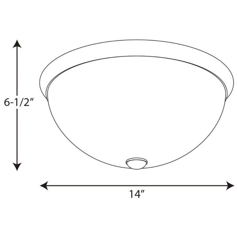 Progress Lighting, Dome Collection, 2-Light Flush Mount, Brushed Nickel, Etched Glass, Material: Steel
