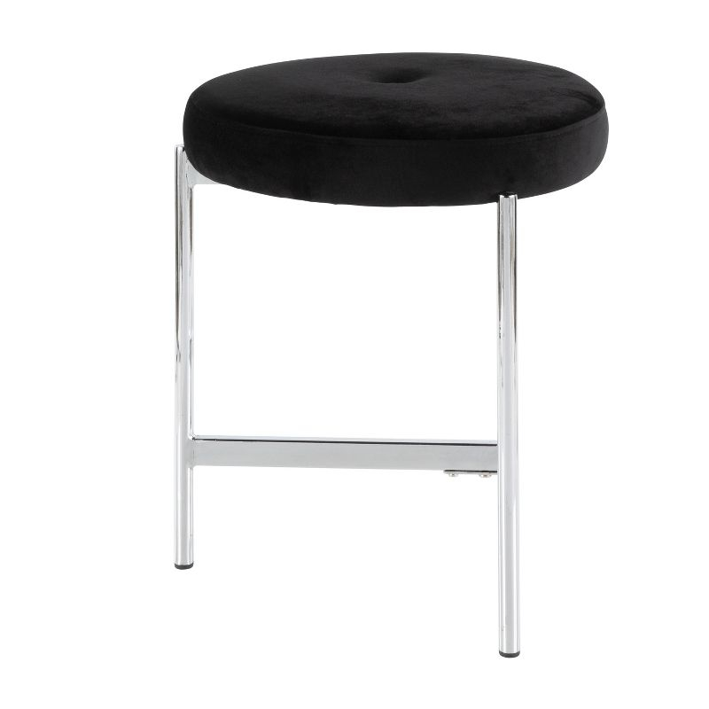 Chloe Contemporary Vanity Stool Chrome Metal - LumiSource