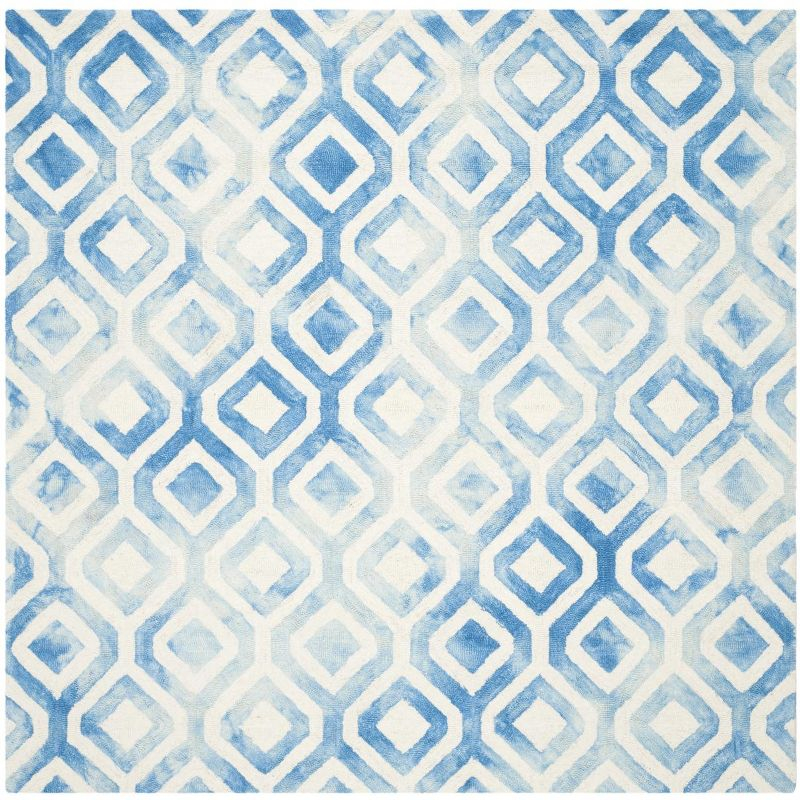 Dip Dye DDY679 Hand Tufted Indoor Area Rug - Ivory/Blue - 7'x7' - Safavieh