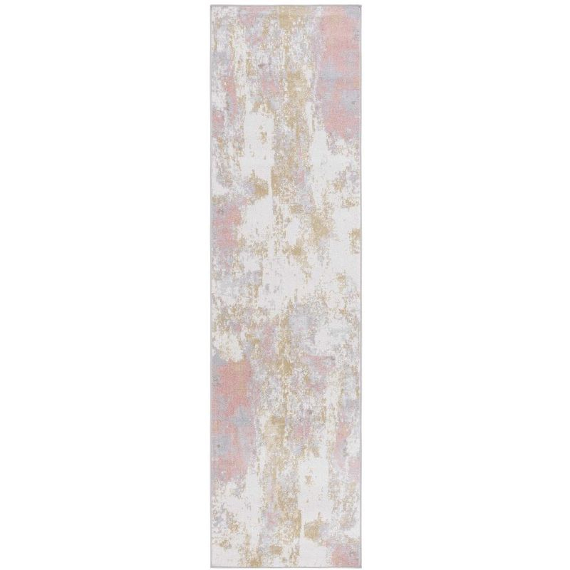 Bayside BAY128 Power Loomed Indoor Machine Washable Runner Rug - Ivory/Grey Pink - 2'2"x8' - Safavieh