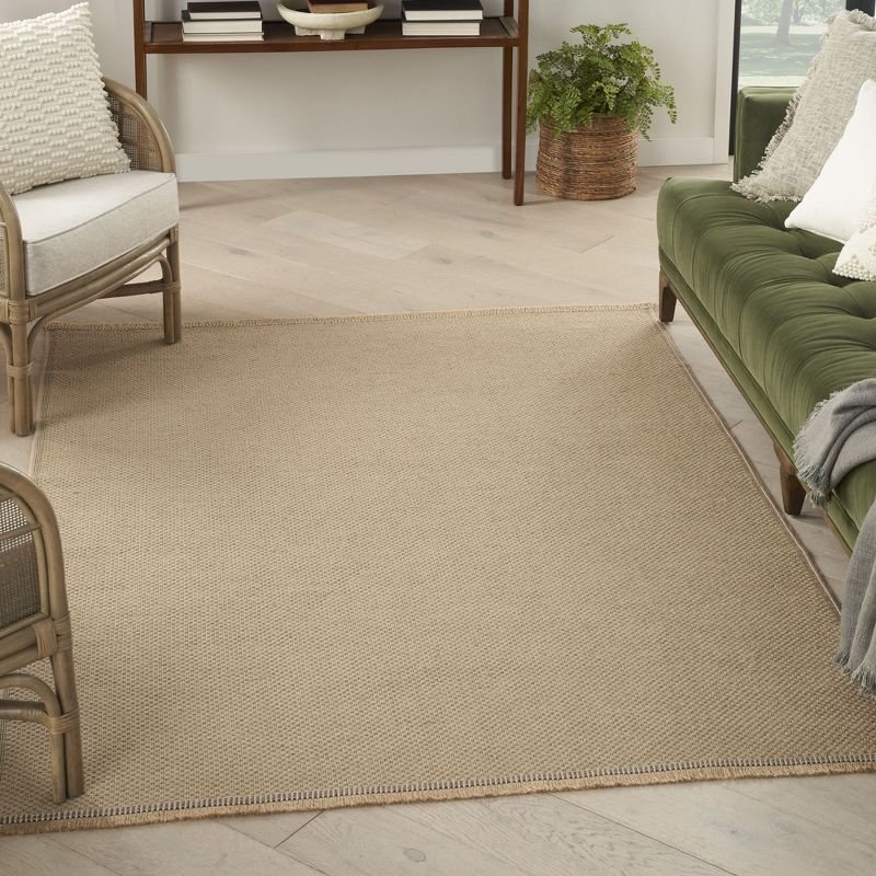 Nourison Washable Jute 7'10" x 9'10" Natural Modern Indoor Rug