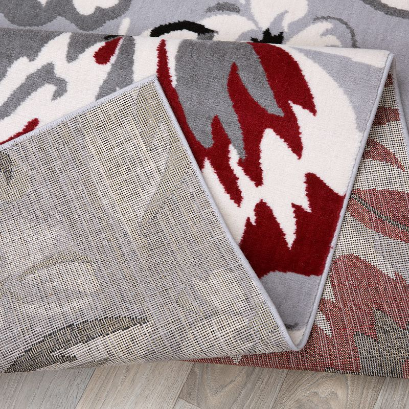 World Rug Gallery Modern Floral Design Red 5' x 7' Area Rug