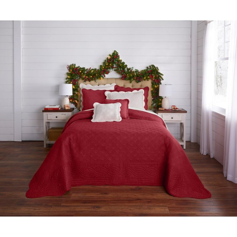 BrylaneHome Florence Oversized Bedspread - Queen, Spice Floral Multi