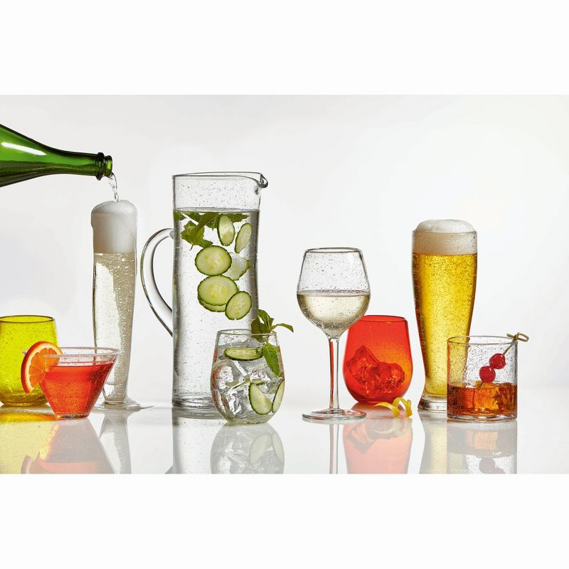 tagltd 16 oz. Bubble Glass Stemless Drinkware Clear Dishwasher Safe Beverage Glassware For Dinner Party Wedding Restaurant Bar