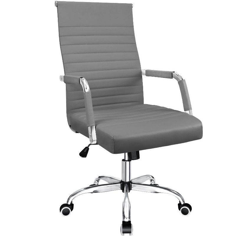 LACOO Mid-Back Faux Leather Desk Chair - Gray