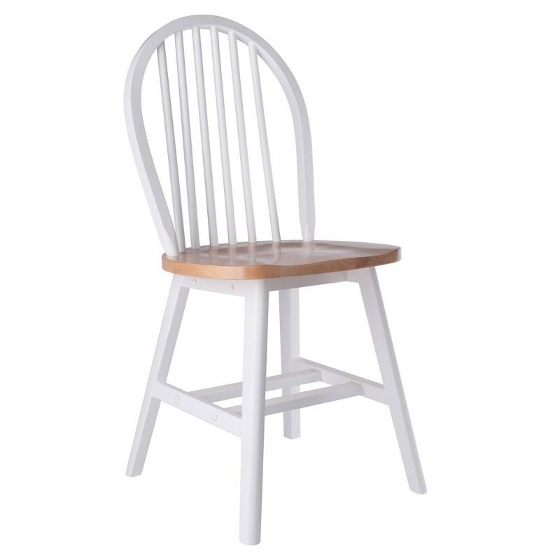 Winsome 2pc Windsor Chair Set Natural/White : Wood Frame, Spot Clean, Transitional Style, No Tools Assembly