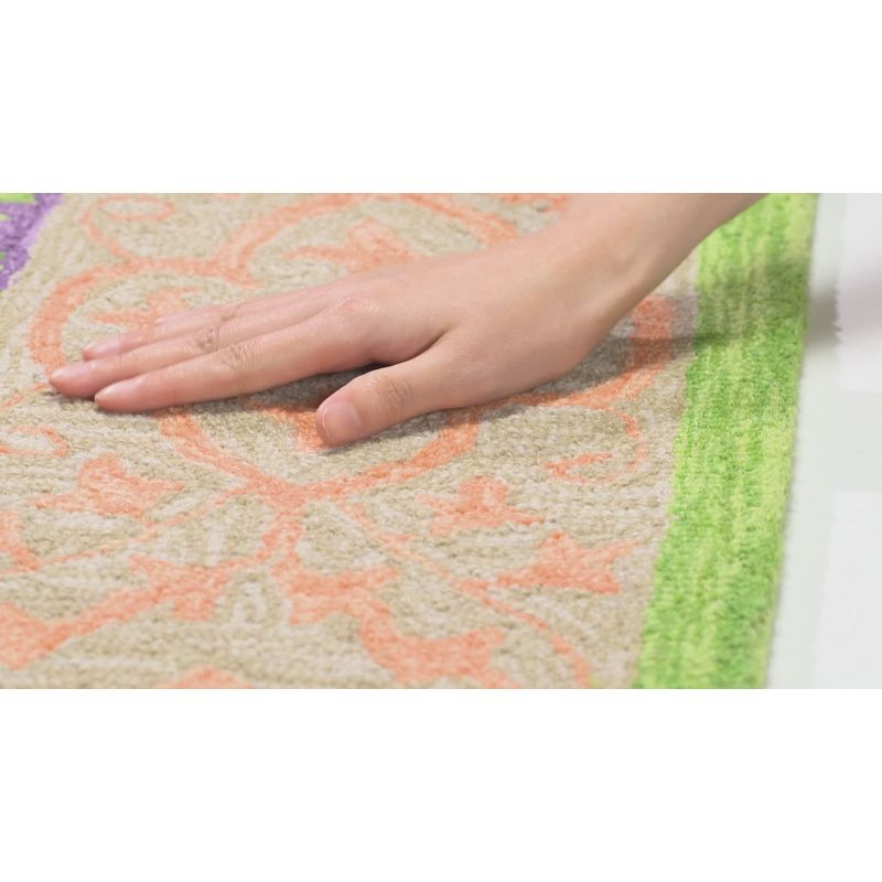 Suzani SZN102 Hand Hooked Indoor Area Rug - Green/Violet - 4'x6' - Safavieh.