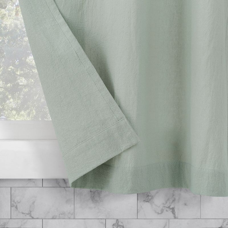 2pc 52"x45" Archaeo Washed Cotton Twist Tab Cafe Curtain Tier Pair Seafoam Green: Kitchen Curtains 45 Inches Long