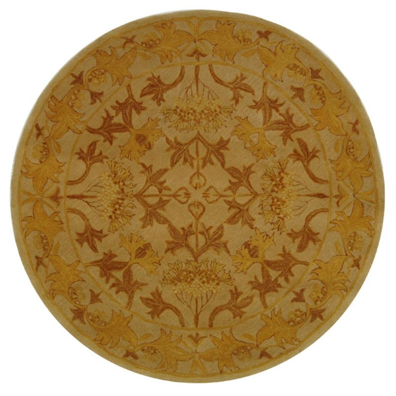 Anatolia AN541 Hand Tufted Indoor Area Rug - Beige/Gold - 6' Round - Safavieh