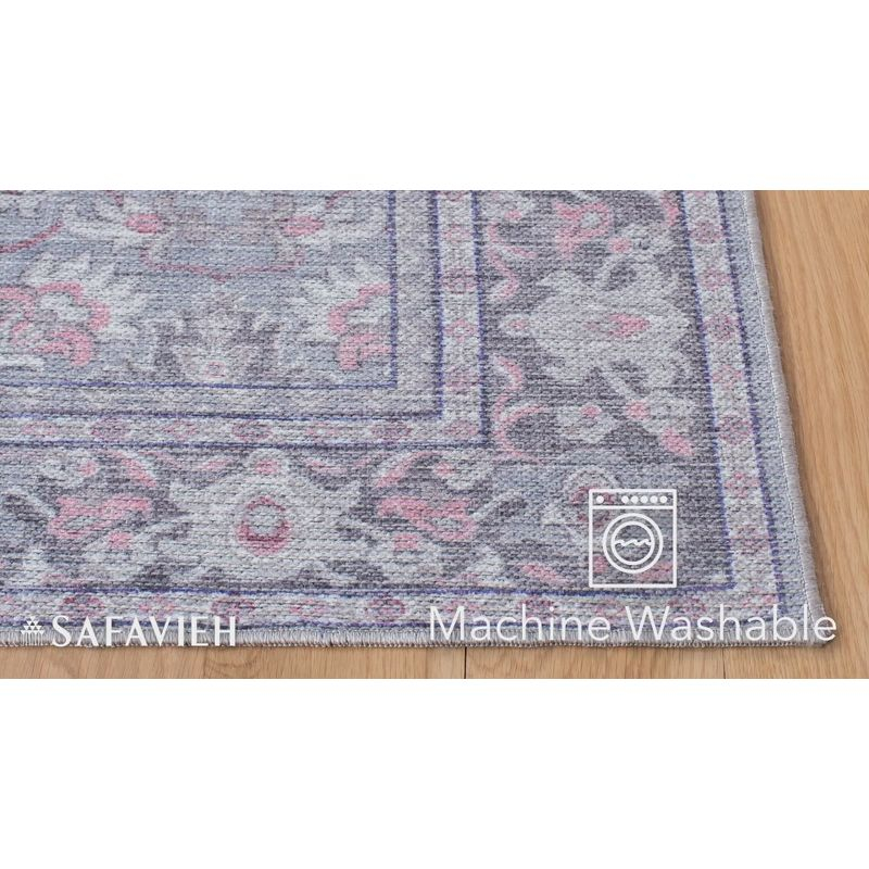 Serapi SEP584 Power Loomed Machine Washable Skid-Resistant Indoor Area Rug - Grey/Pink - 8'x10' - Safavieh