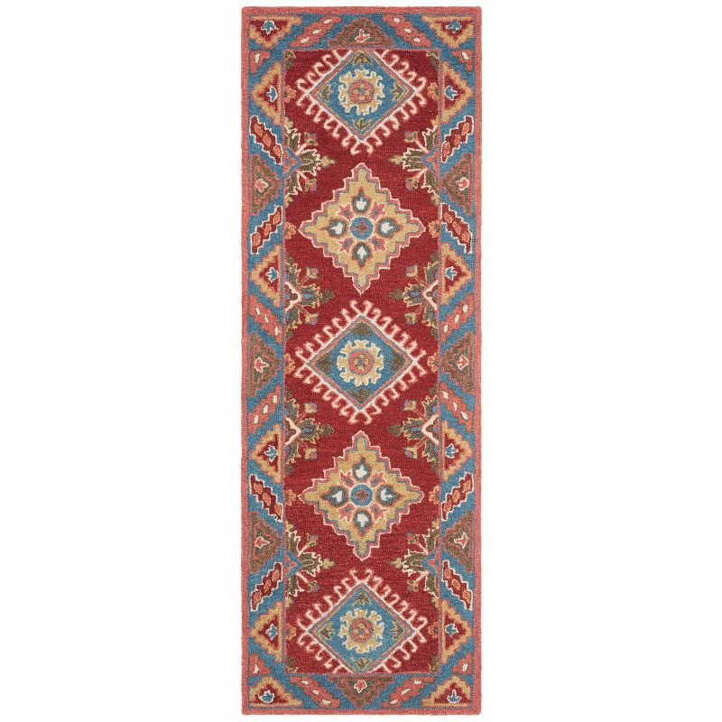 Aspen APN803 Hand Tufted Runner Rug - Red/Blue - 2'3" X 7' - Safavieh.