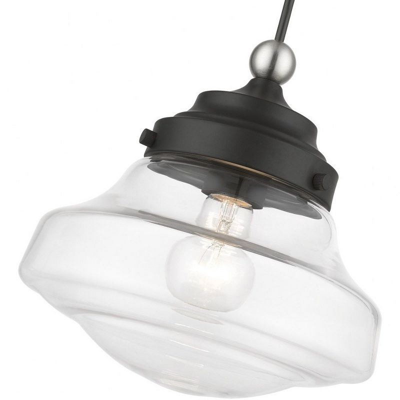 Livex Lighting Avondale 1 - Light Pendant in  Black/Brushed Nickel