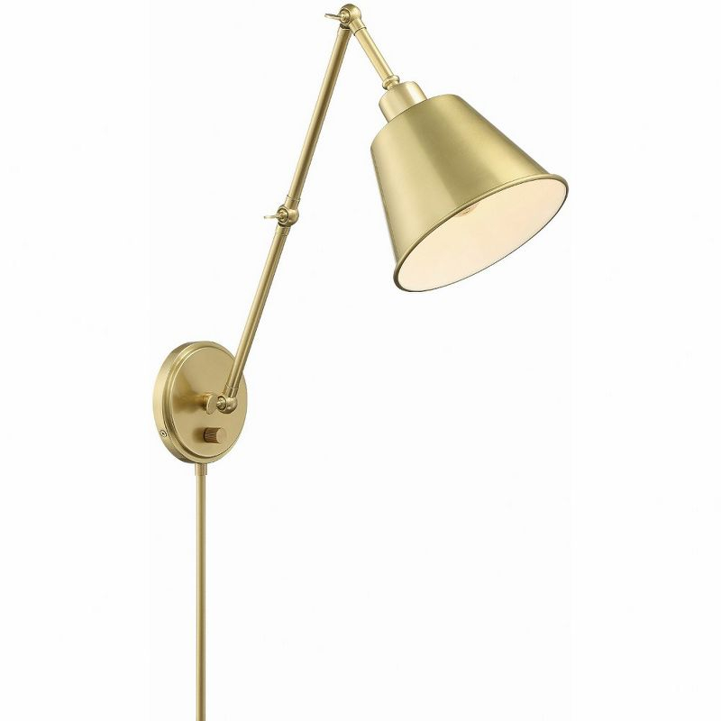 Crystorama Lighting Mitchell 1 - Light Swing Arm Lamp in  Aged Brass
