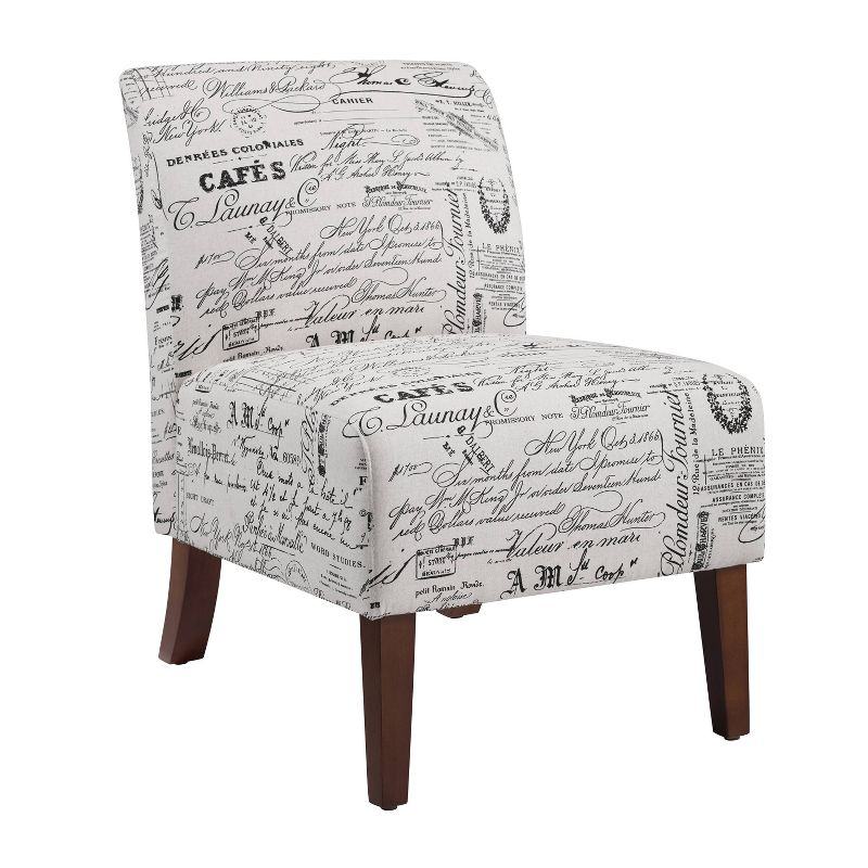 Lily Traditional Slipper Upholstered Sailing Accent Chair Script - Linon