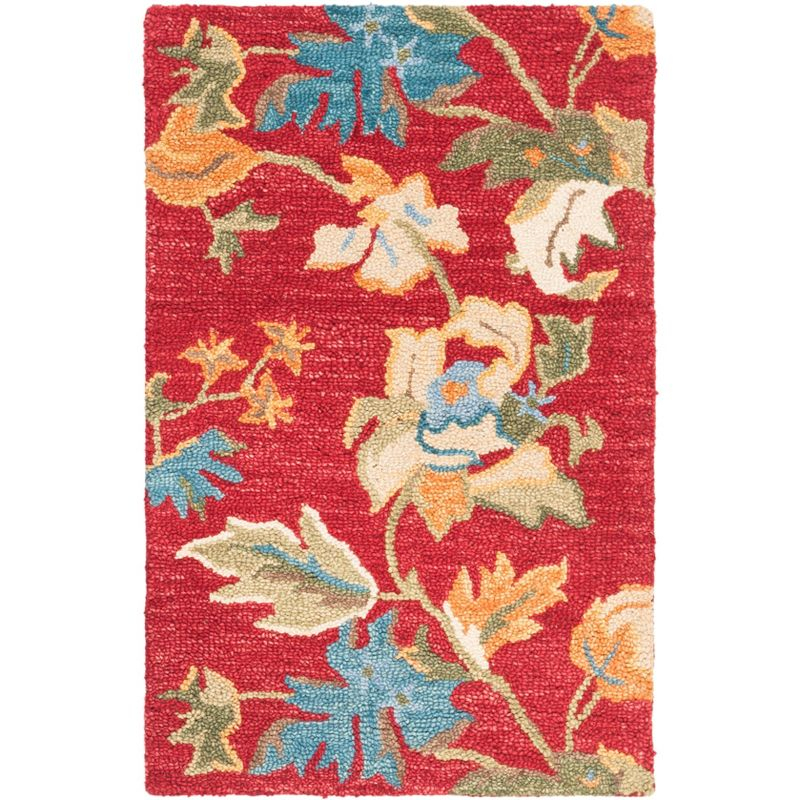 Blossom BLM672 Hand Hooked Accent Rug - Red/Multi - 2'6"x4' - Safavieh.