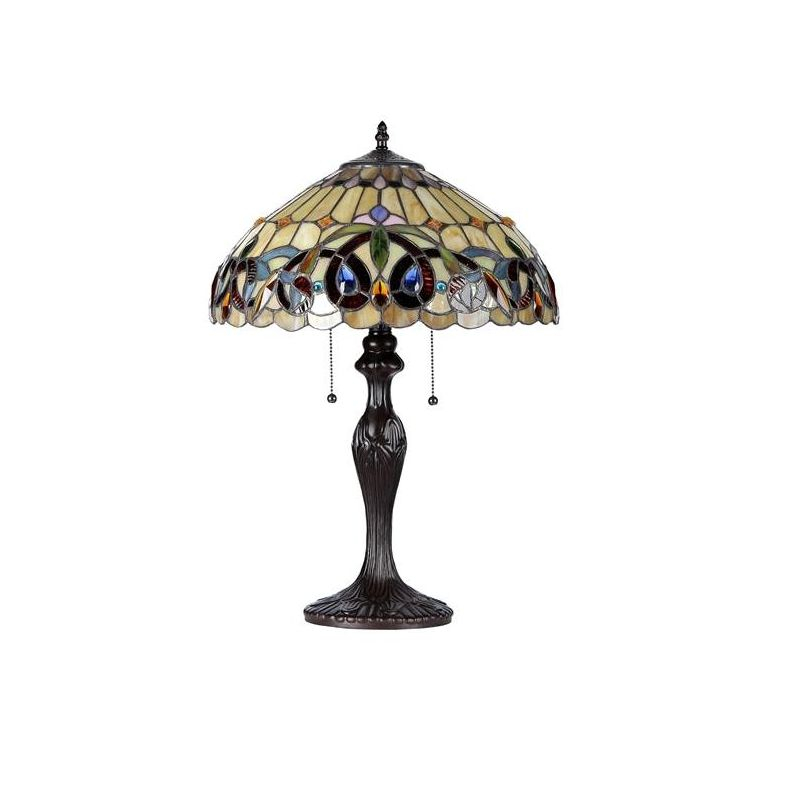 Chloe Lighting Serenity Tiffany-style 2 Light Victorian Table Lamp 16" Shade