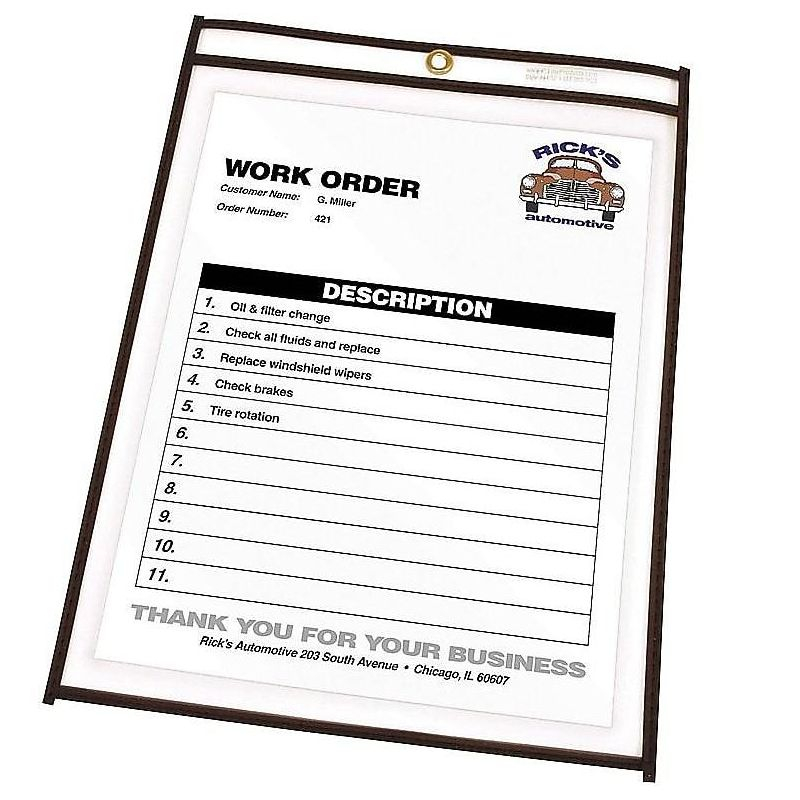C-Line Shop Ticket Holders Stitched Both Sides Clear 75" 11 x 14 25/BX 46114